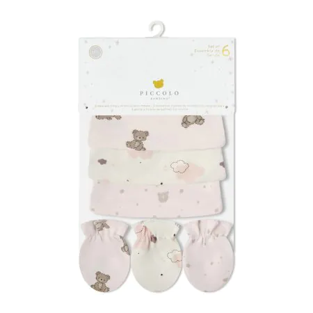 Piccolo Bambino	3 Hats & 3 Anti-Scratch Mittens Set - Pink	PBHM1-J99E3-PK	773299988167 Tjskids.com
