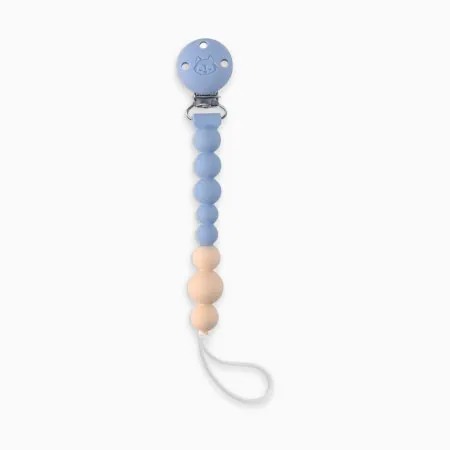 Loulou Lollipop Pacifier Clip - Blue Fog SILCPOCFOG	825754049262 Tjskids.com
