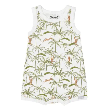 Coccoli Modal Zipper Footie - Monkeys On Cream