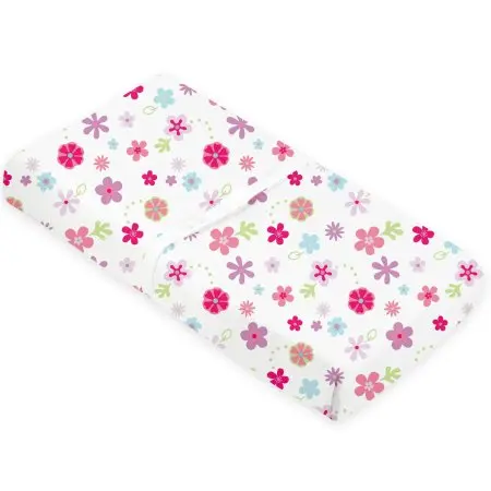 Kushies Flannel Contour Pad Sheet With Slits - Flowers