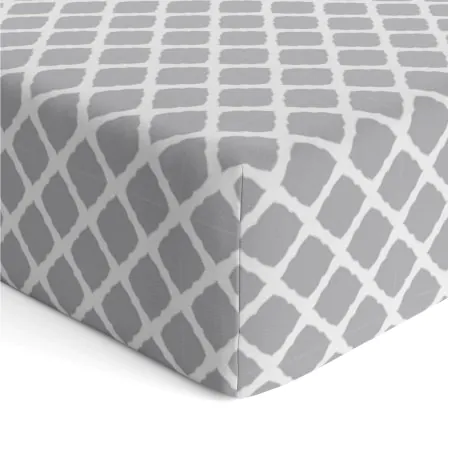 Kushies Flannel Mini Crib Sheet - Grey Lattice S329-587 Tjskids.com