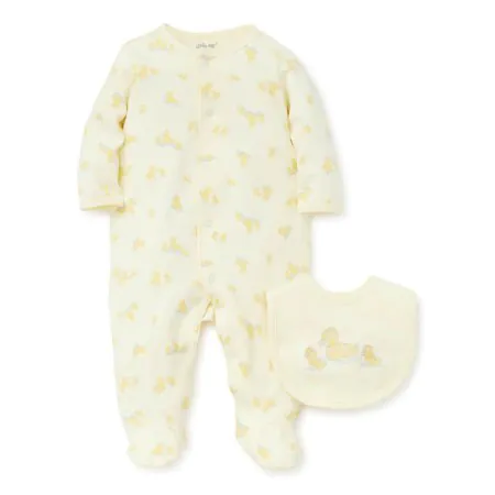 Little Me	Footie with Bib - Little Ducks Tjskids.com