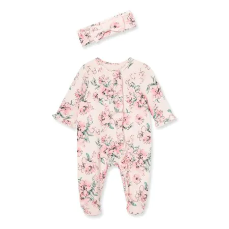 Little Me	Footie with Headband - Dream Floral Tjskids.com