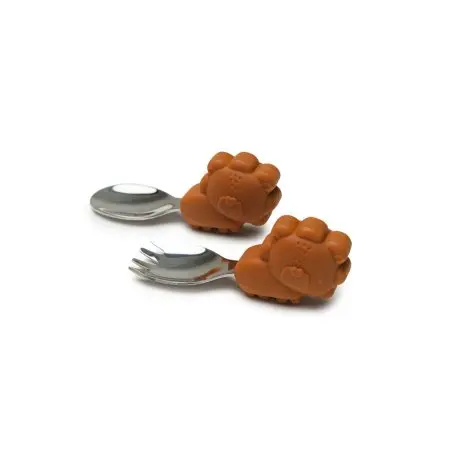 Learning Spoon/Fork Set - Lion/Ginger Honey
