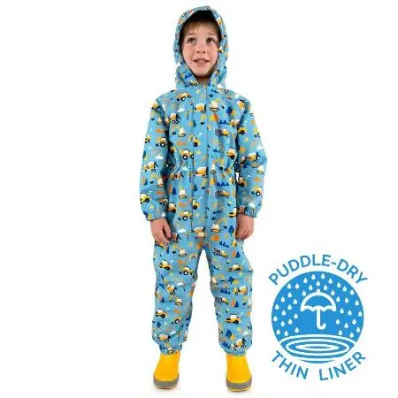 Jan & Jul Puddle-Dry Waterproof Play Suit - Under Construction