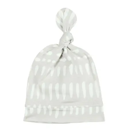 Top Knot Beanie Tencel - Grey Mudcloth 0 - 6 months