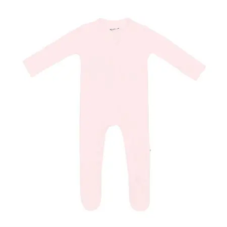 Ribbed Zipper Footie in Sakura