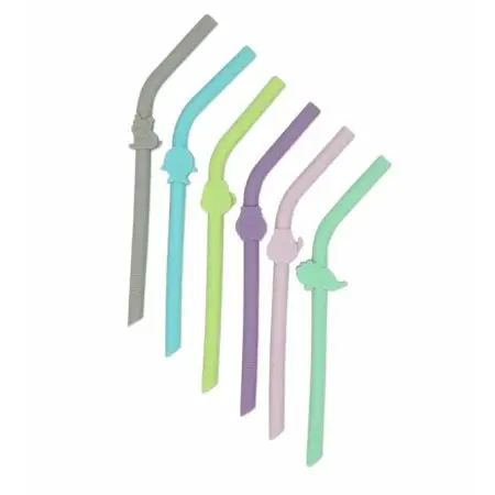 Silicone Animal Straws - set of 6