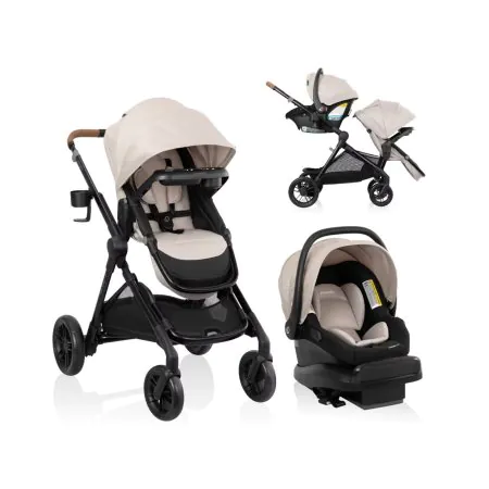 Evenflo Pivot Xpand NXT Travel System with LiteMax NXT Infant Car Seat - Canyon Beige TS101112581C	32884209996 Tjskids.com