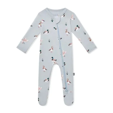 Kyte Baby Printed Zippered Footie - Mallard Duck Tjskids.com