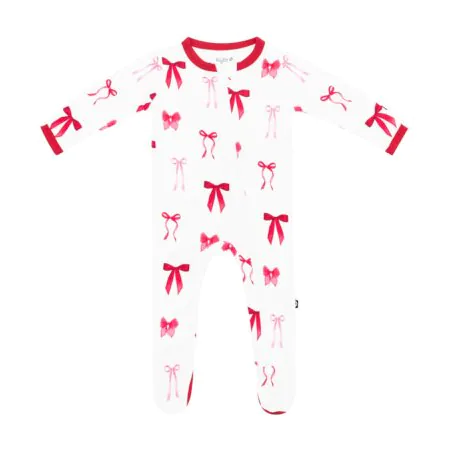Kyte Baby Printed Zippered Footie - Small Love Bow Tjskids.com