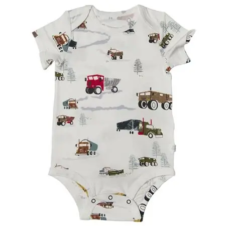 Short Sleeve Bodysuit - Happy Trucks