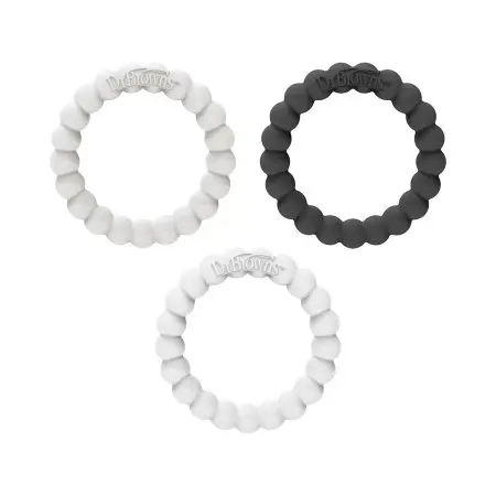 Dr. Browns Beaded teether Rings - Gray/Black/White 