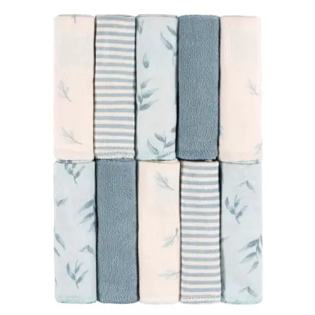 Just Born 10-Pack Washcloths - Blue GCW60579 32633137839 Tjskids.com