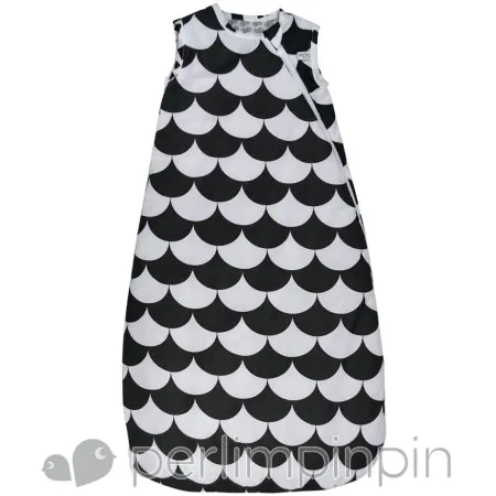 Woven Cotton Nap Bag Charcoal Scallops L1217FES
