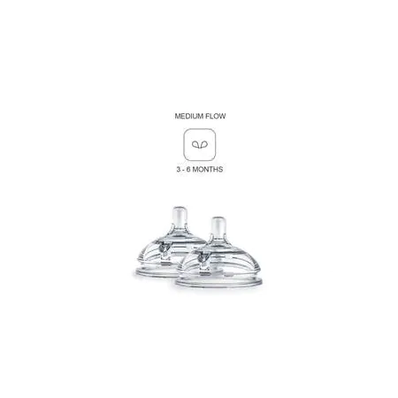 Silicone Nipples Two-Pack 2 Hole Medium Flow (3-6 Months)