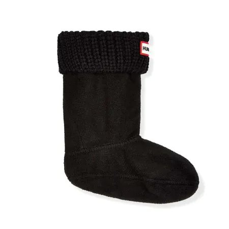 Half Cardigan Kids Boot Sock - Black