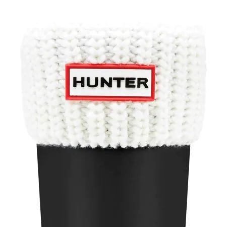 Half Cardigan Kids Boot Sock - White