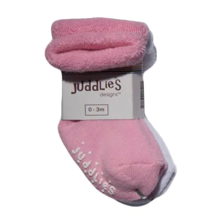 Juddlies Designs 2 Pack Infant Socks - Pink/White JL602	821436005205 Tjskids.com
