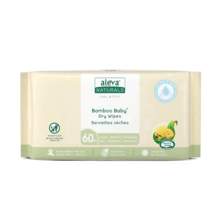 Aleva Naturals Bamboo Baby Dry Wipes 60ct 37891 624721378912 Tjskids.com