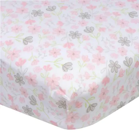 Gerber Fitted Crib Sheet - Flowers GCW10100 13618220715 Tjskids.com