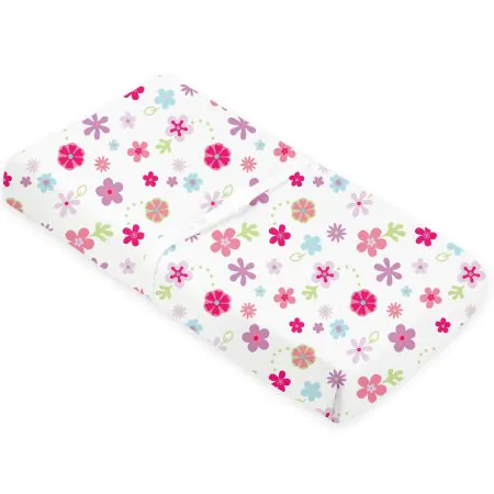 Kushies Flannel Contour Pad Sheet With Slits - Flowers