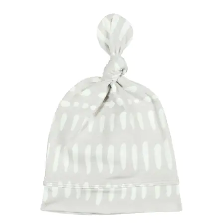 Top Knot Beanie Tencel - Grey Mudcloth 0 - 6 months