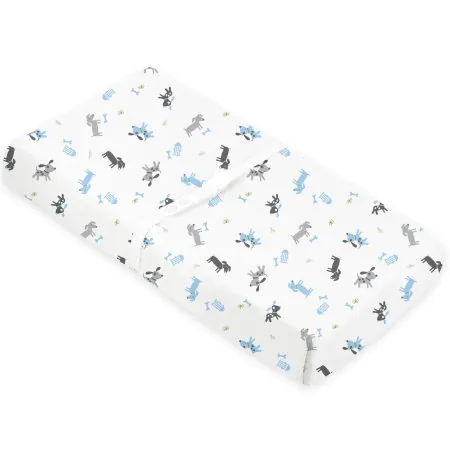Kushies Flannel Contour Pad Sheet With Slits - White Woof