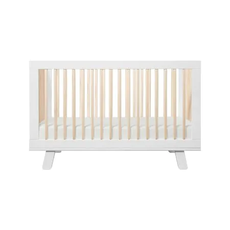 Hudson 3 in 1 Crib with Toddler Rail White Washed Natural
