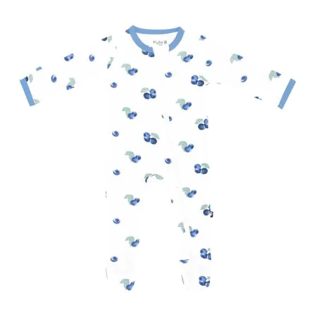 Kyte Baby Printed Zippered Footie - Blueberry Tjskids.com
