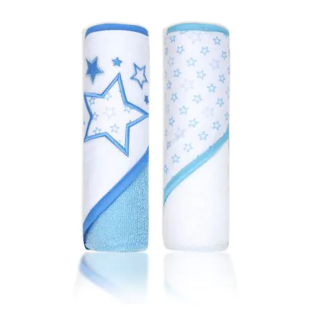 Tendertyme 2 Pack Hooded Towel Set - Blue Stars