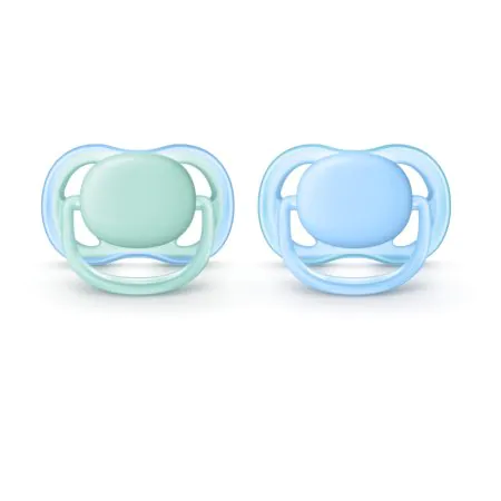 Avent Ultra Air Pacifier 2 Pack - 0-6M Green/Blue PASCF08521 75020103482 Tjskids.com