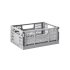 Modern Folding Crate - Light Grey