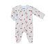 Modal Zipper Footie - Peonies On Light Blue
