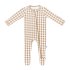 Printed Zippered Footie - Gingham Bisque