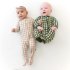 Printed Zippered Footie - Gingham Bisque