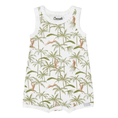 Coccoli Modal Zipper Footie - Monkeys On Cream