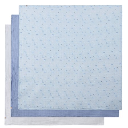 Piccolo Bambino Muslin Swaddle 3 Pack - Blue