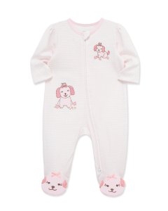 Little Me Lovely Pups 2-Way-Zip Footed One-Piece
