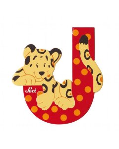 Animal Wooden Letter J