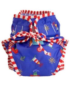 Reusable Swimsuit Diaper Sailboats