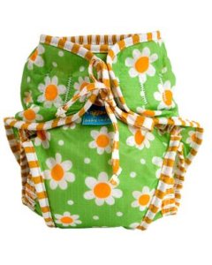 Reusable Swimsuit Diaper Green Daisy