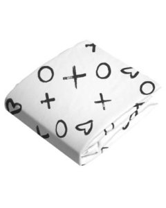 Flannel Cradle n Change Pad Sheet XO Black n White S340-639