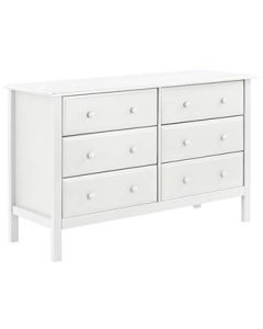 Jayden 6 Drawer Double Dresser White