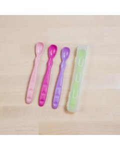 4 Pack Infant Spoons with Travel Case  Butterfly