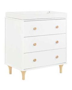 Lolly 3 Drawer Changer Dresser White Natural