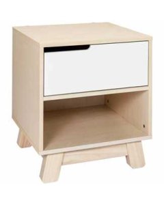 Hudson Nightstand with USB Port Washed Natural White