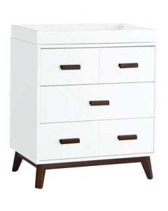 Scoot 3 Drawer Changer Dresser White Walnut