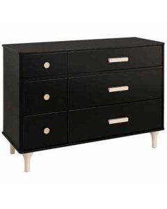 Lolly 6 Drawer Double Dresser Black Washed Natural