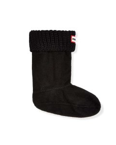 Half Cardigan Kids Boot Sock - Black